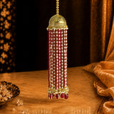 Traditional Jhumki-Style Bridal Kalira With Ruby Drop Stone