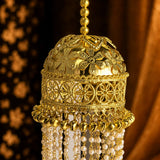 Traditional Long Gold Dome Pearl-Beaded With Ghungroo Kalira