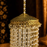 Dome-Shaped Bridal Kalira With Pearl Tassels
