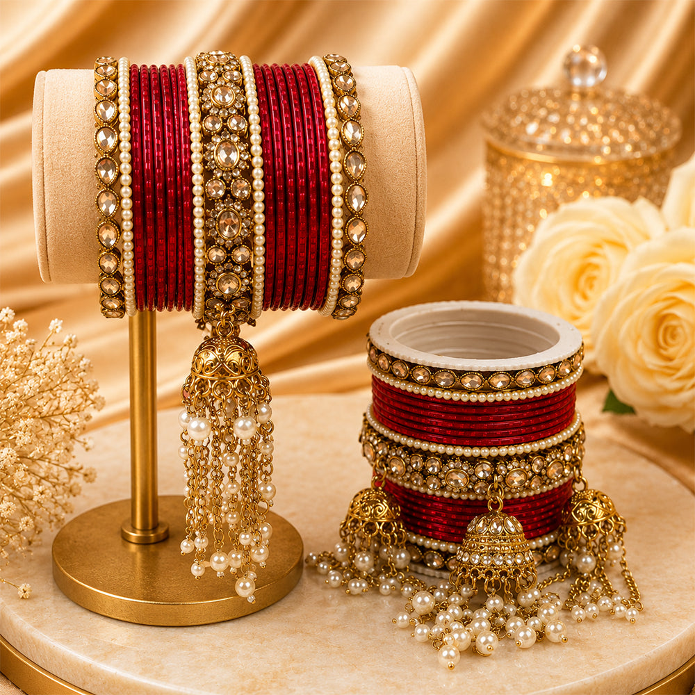 3 Jhumki Bangle Set