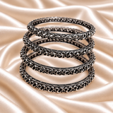 Loop Floral Oxidised Bangles