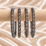 Loop Floral Oxidised Bangles