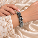 Dot Edge Oxidised Kada