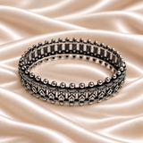 Dot Edge Oxidised Kada