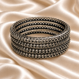 Loop Edge Oxidised Bangles