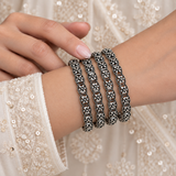 Floral Cutwork Oxidised Bangles