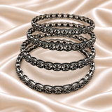 Floral Cutwork Oxidised Bangles