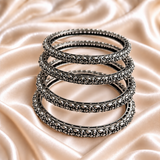 Petal Cluster Oxidised Bangles