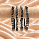 Flower Trail Oxidised Bangles