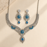 American Diamond Floral Necklace & Earring Set