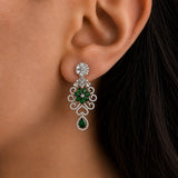 American Diamond Floral Necklace & Earring Set