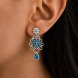 American Diamond Floral Necklace & Earring Set