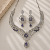American Diamond Floral Necklace & Earring Set