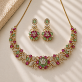American Diamond Floral Necklace Set