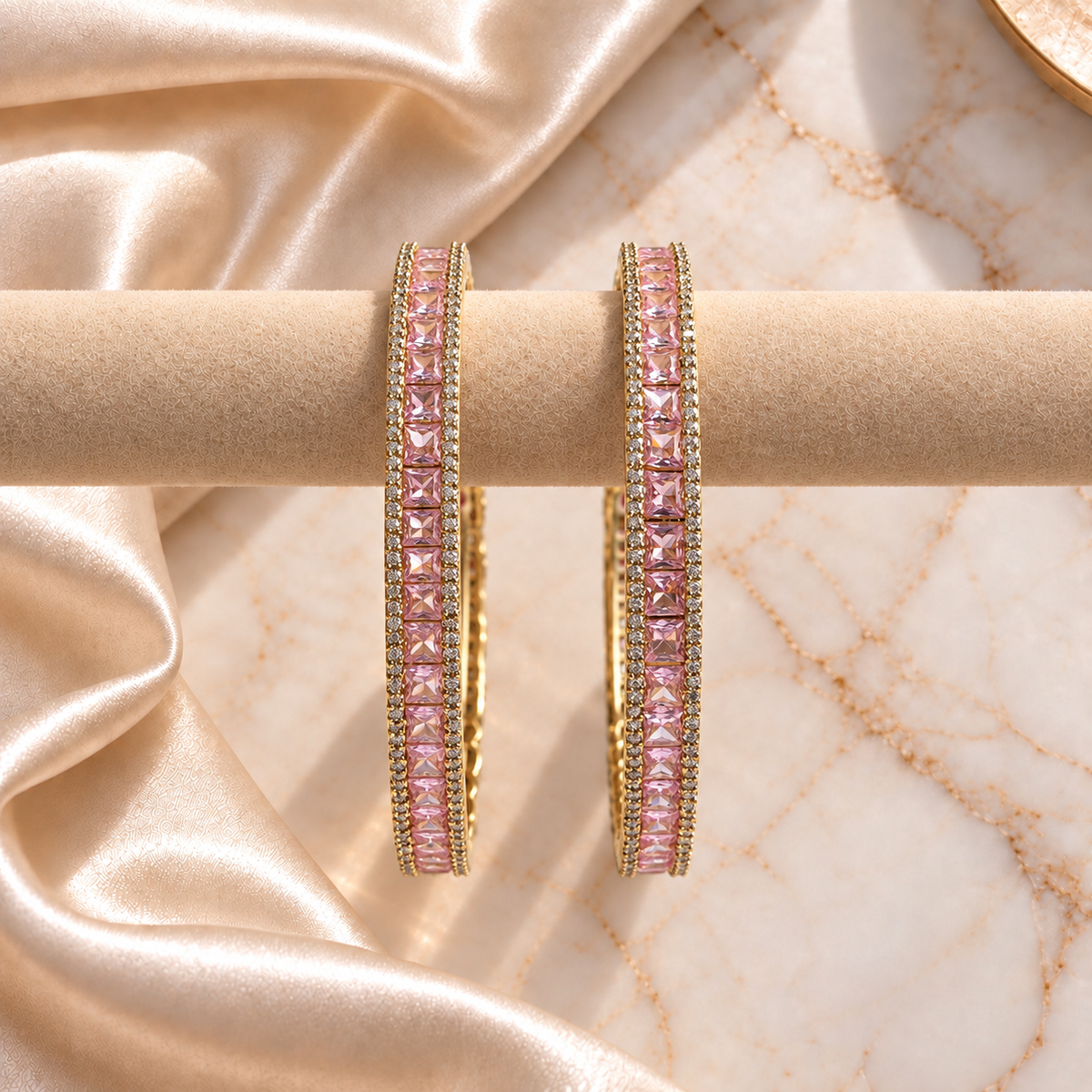 American Diamond Rectangle Stone Kada
