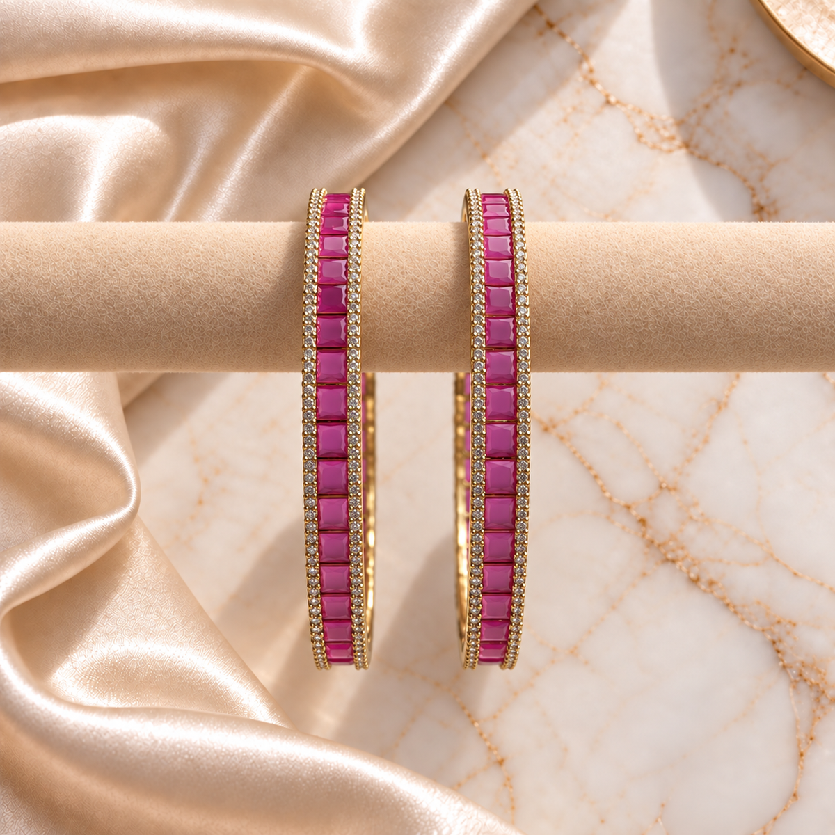 American Diamond Rectangle Stone Kada