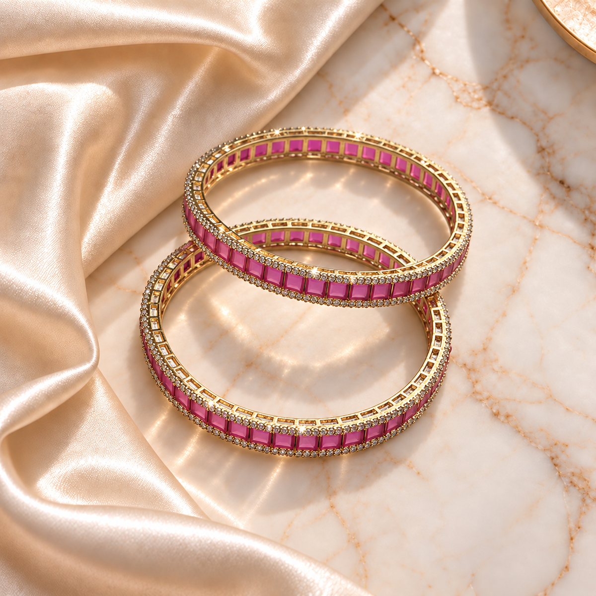 American Diamond Rectangle Stone Kada