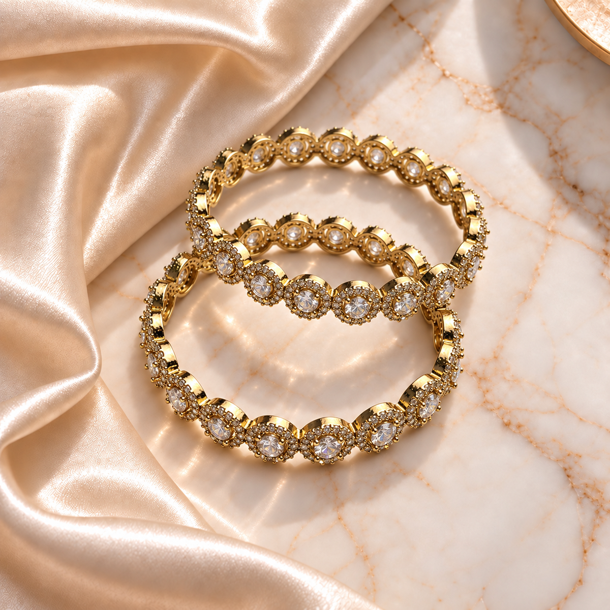 Antique Gold AD Crystal Kada