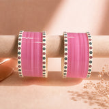 Baby Pink Super Soft Pola Basic Bridal Chura with Evil Eye Dot (Short)