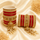Bangle Set with Pearl & Hanging