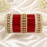 Chura With Drop Square Kundan Work
