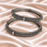 Crystal Dot Oxidised Kada