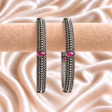 Crystal Dot Oxidised Kada