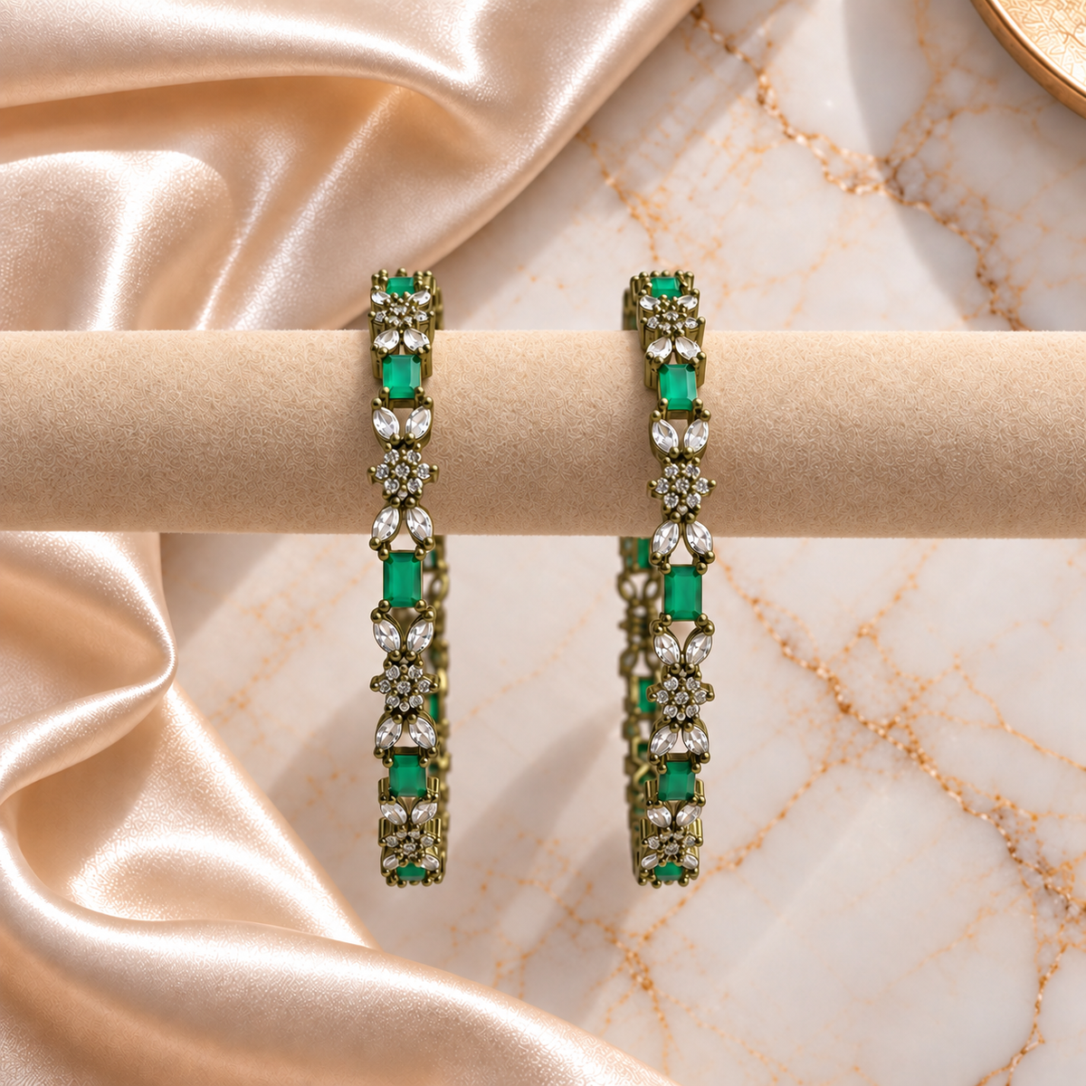 Floral Link AD Stone Kada