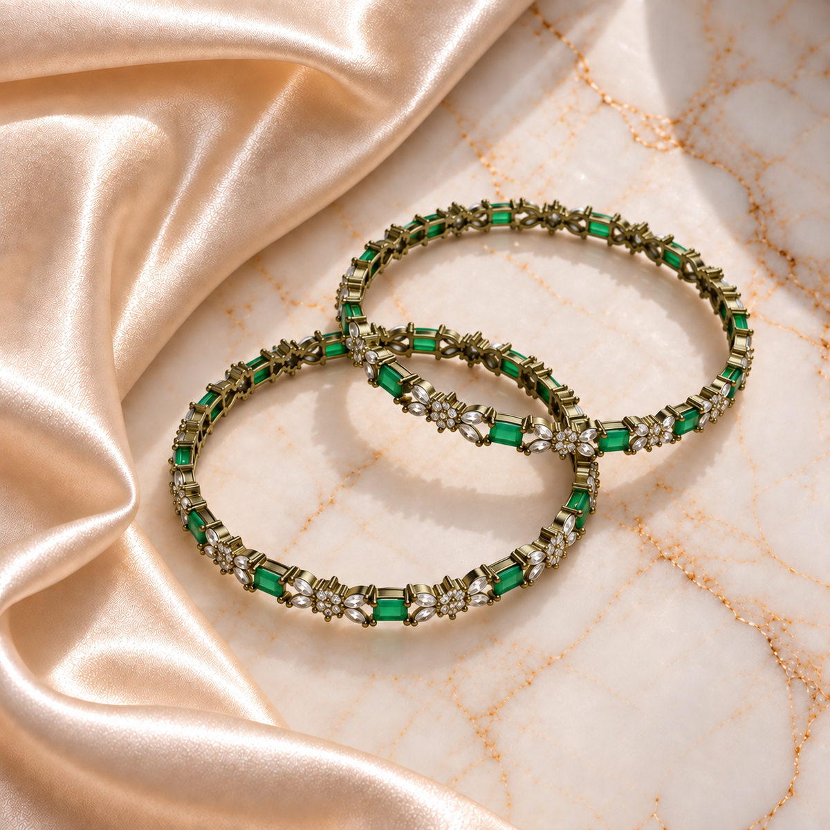Floral Link AD Stone Kada