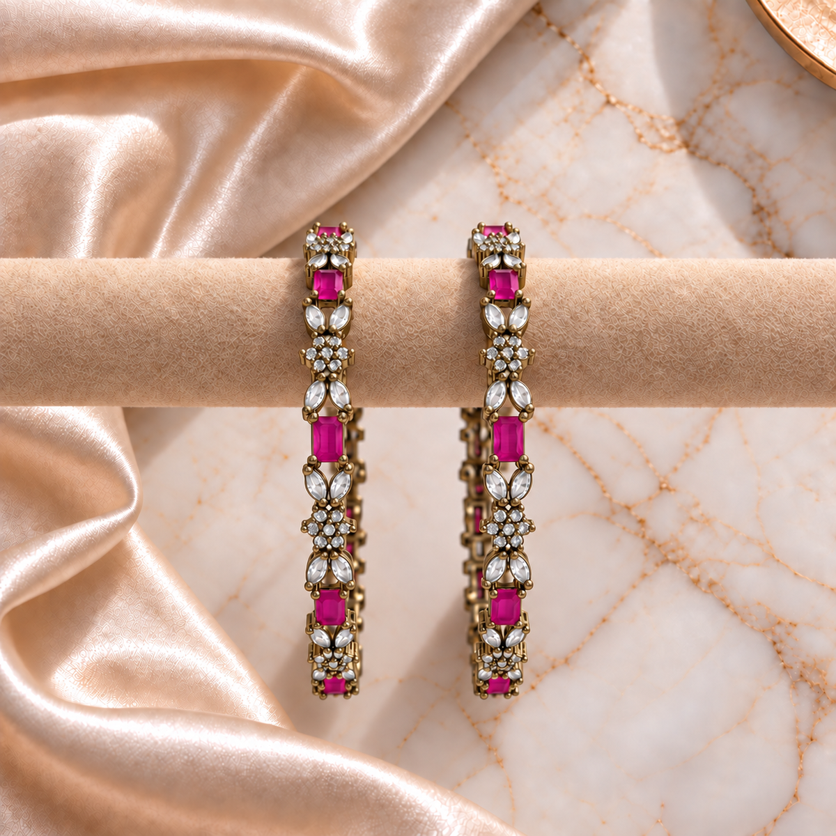 Floral Link AD Stone Kada