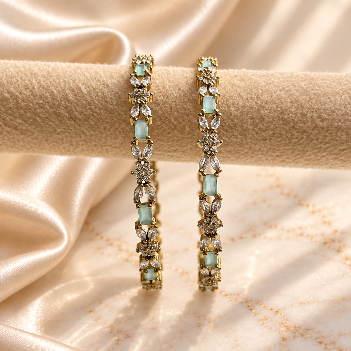 Floral Link AD Stone Kada