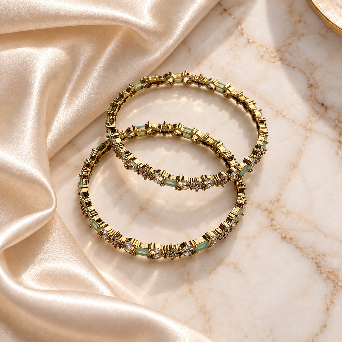 Floral Link AD Stone Kada