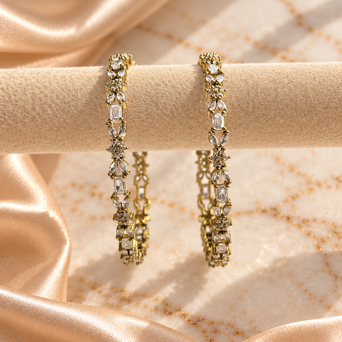 Floral Link AD Stone Kada