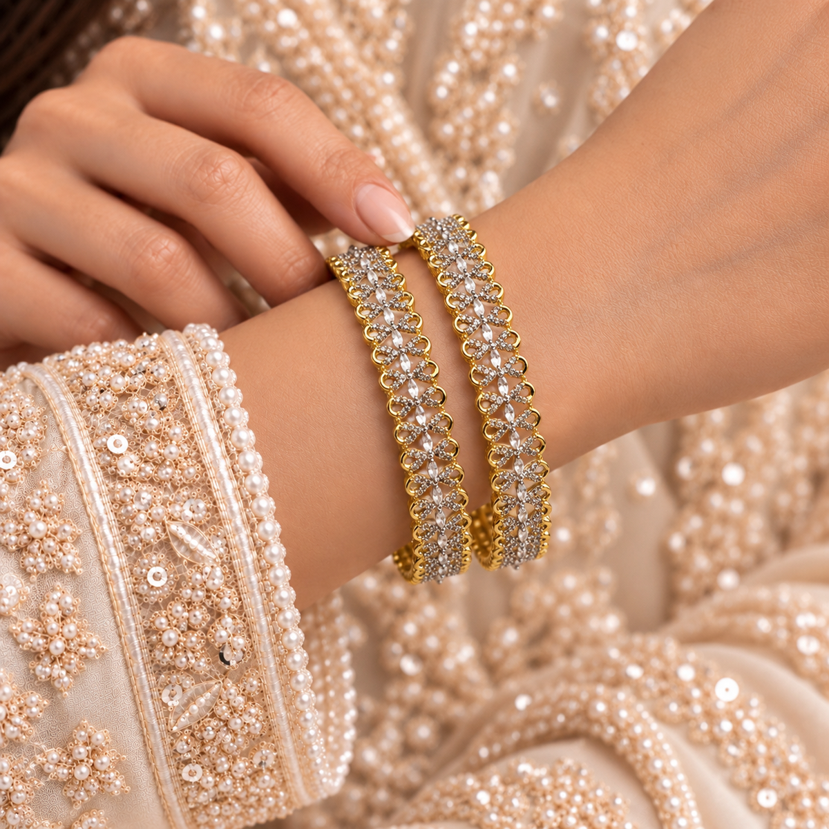 Floral Loop AD Stone Kada