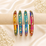 Flower Kundan Glass Kada