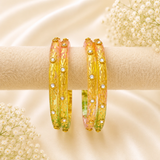 Flower Kundan Glass Kada
