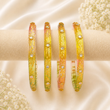 Flower Kundan Glass Kada
