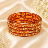 Flower Kundan Glass Kada