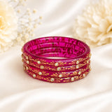 Flower Kundan Glass Kada