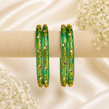 Flower Kundan Glass Kada