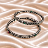 Flower Trail Oxidised Kada