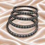 Four-Petal Motif Oxidised Bangles