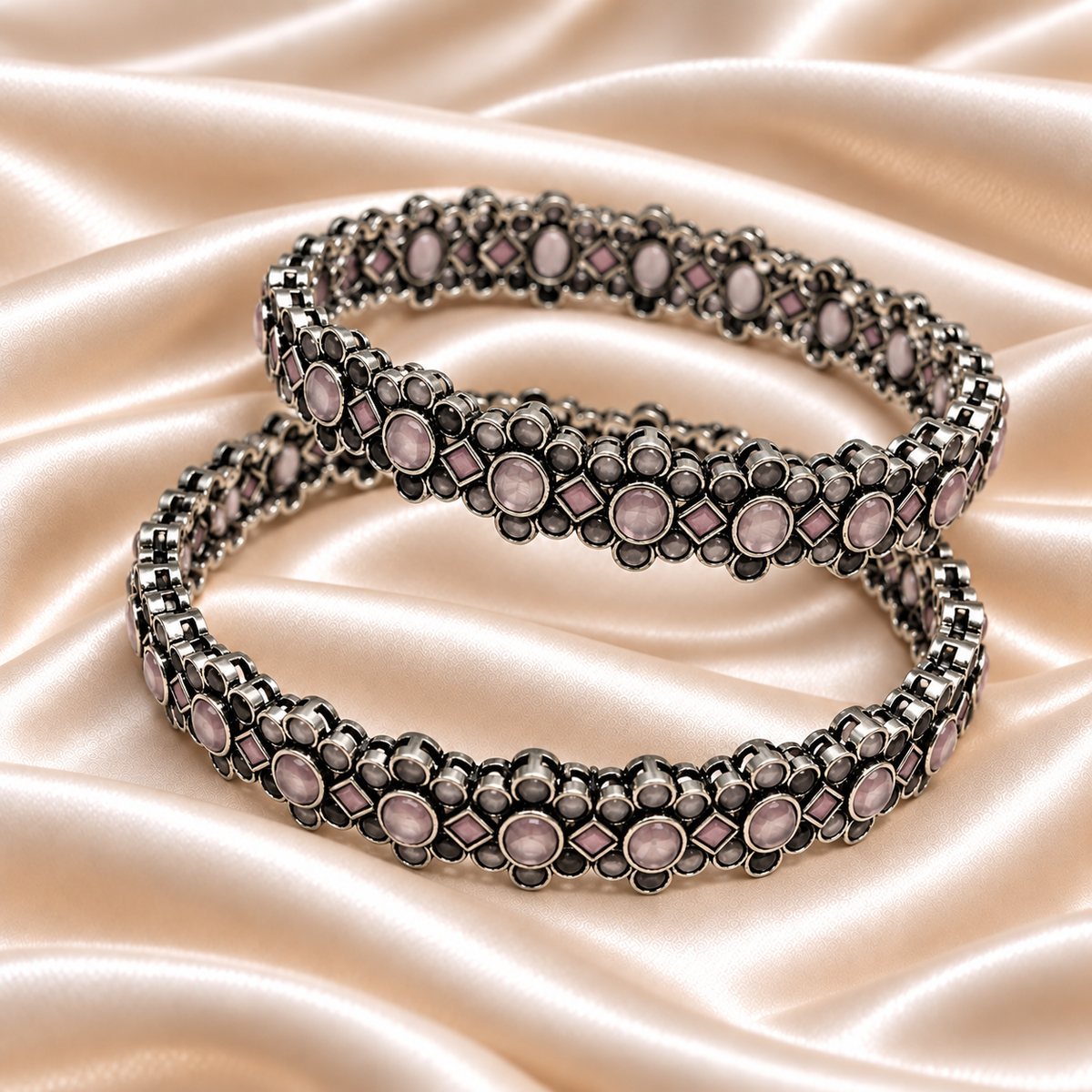 Geometric Floral Stone Kada