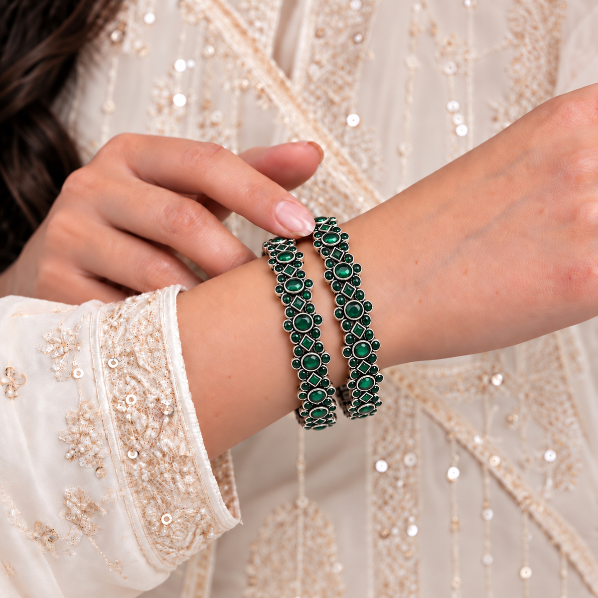 Geometric Floral Stone Kada