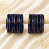 Glass Metal Bangle Set
