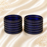 Glass Metal Bangle Set