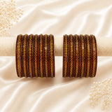Glass Metal Bangle Set