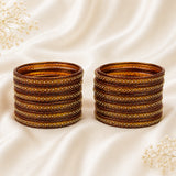 Glass Metal Bangle Set