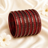 Glass Metal Bangle Set