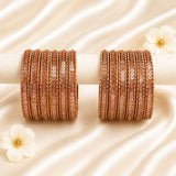 Glass Metal Bangle Set